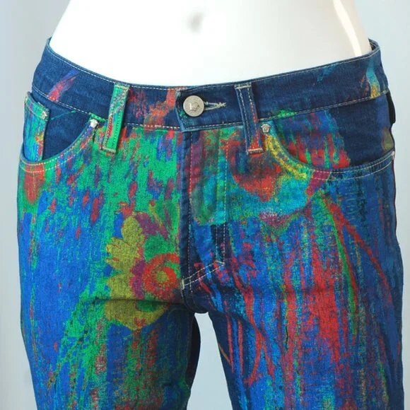 Versace Jeans Couture Artsy & Colourful Painted Jeans - Italy - Picture 5 of 11